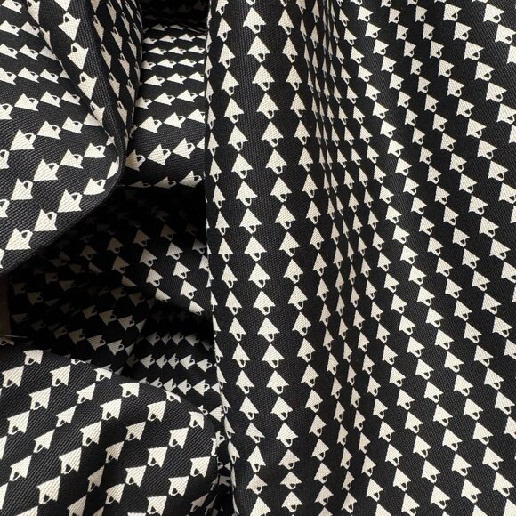 Mood Fabrics Italian Black/Off White Stretch Cotton triangle print NWT - Picture 1 of 4
